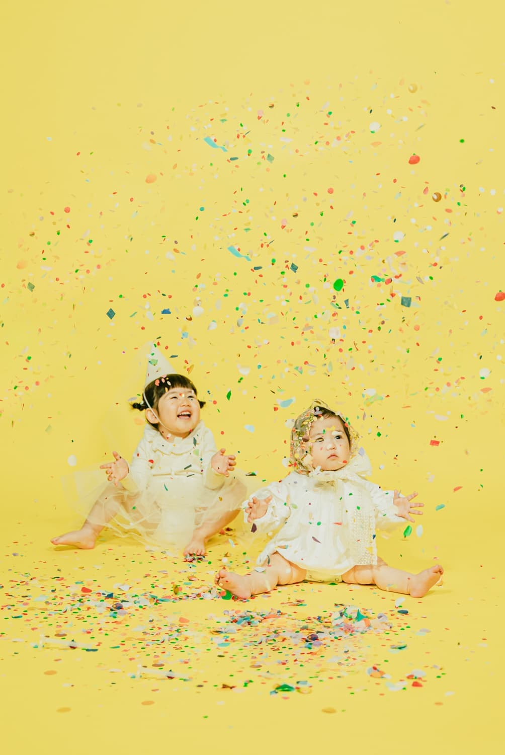 お誕生日撮影でコンフェッティ