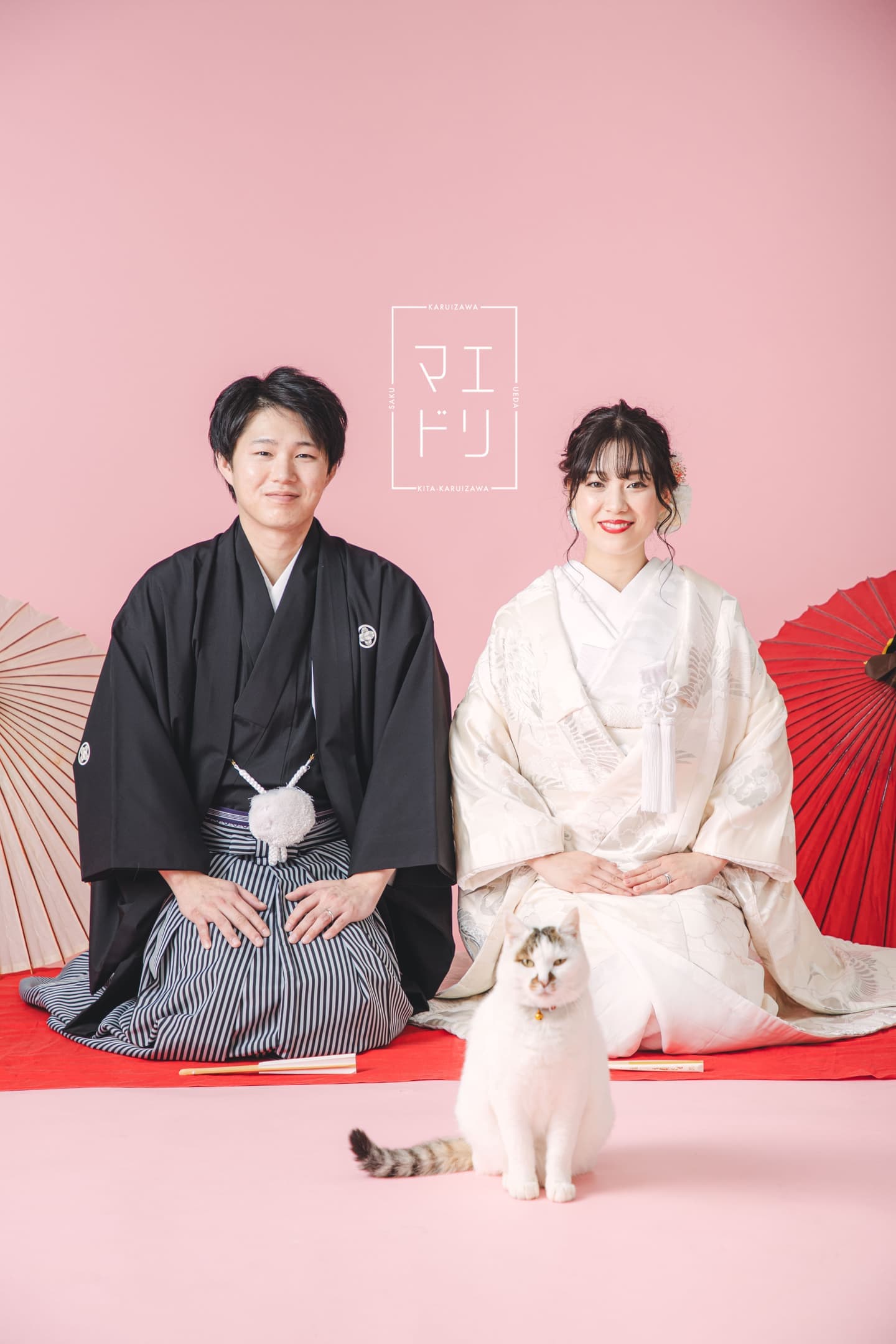 猫と一緒に前撮り