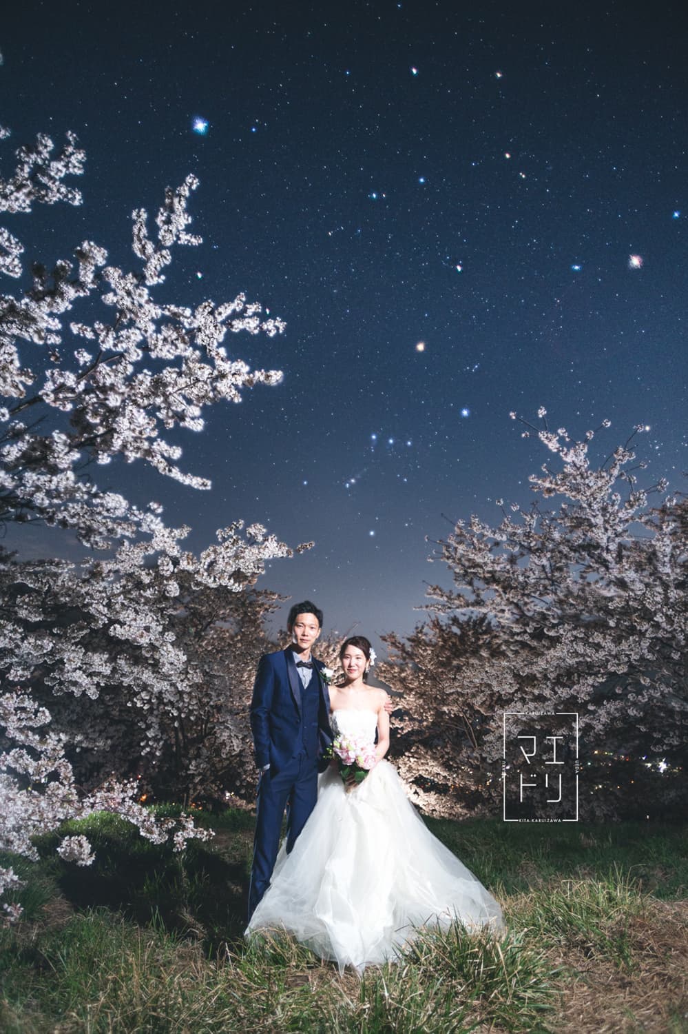 桜と星空フォト