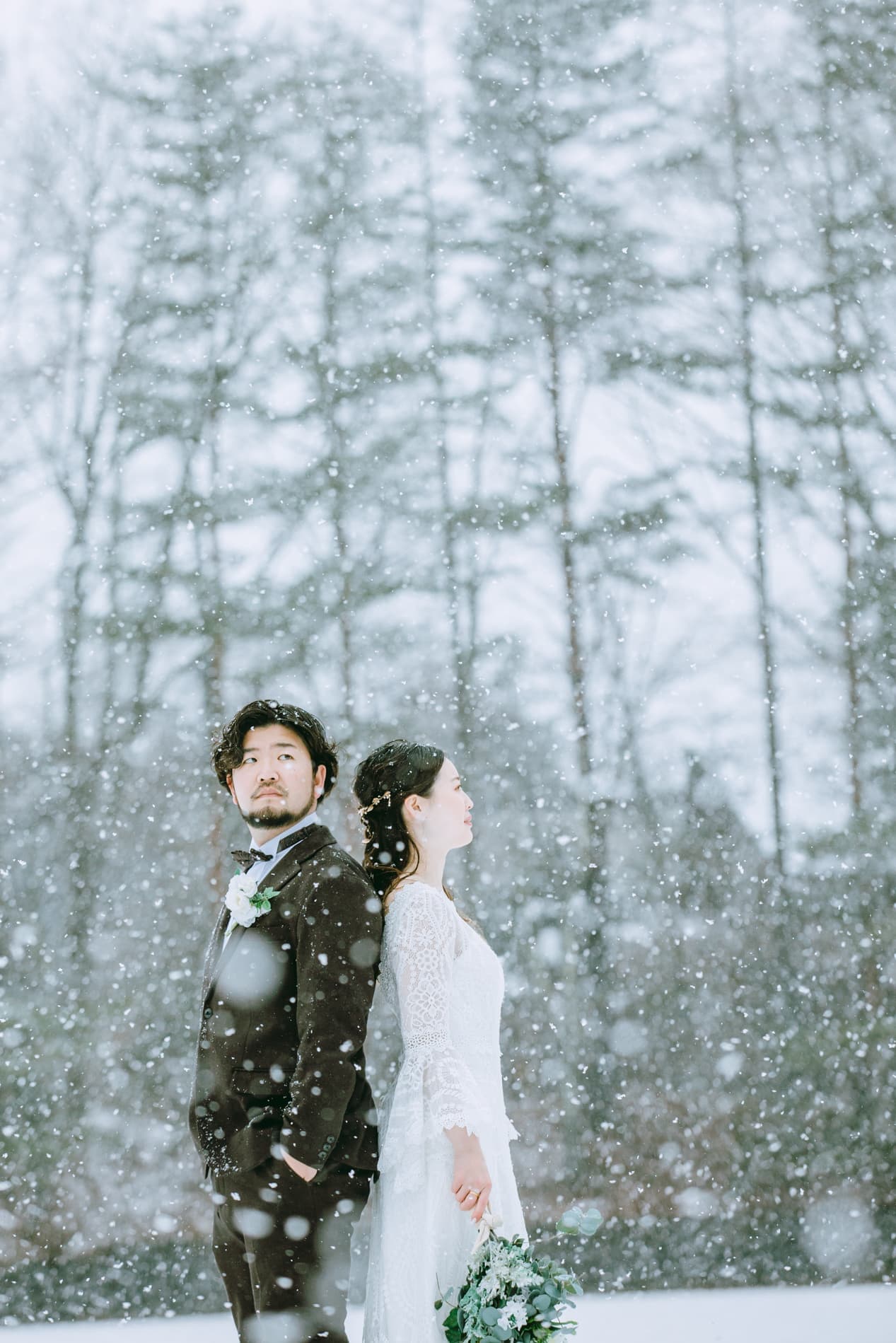 雪の軽井沢フォトウェディング