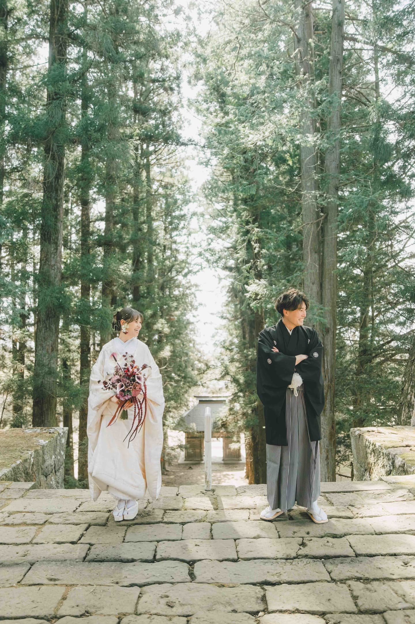 和装で軽井沢ウェディングロケ